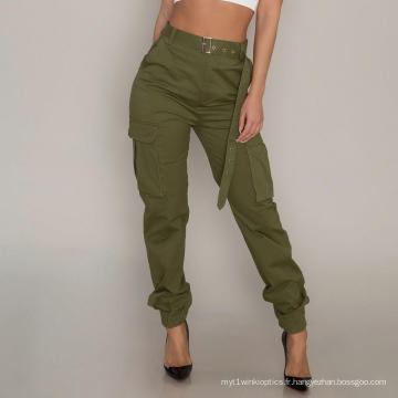 Pantalon cargo personnalisé taille haute pour femmes